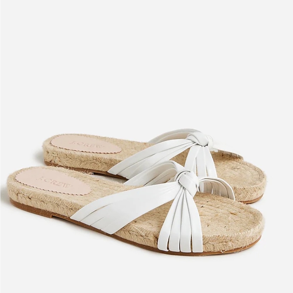 knotted espadrille slides in leather